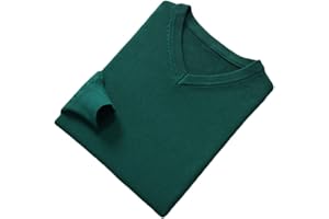 Vogrtcc Men Jumpers Vneck Long Sleeve Pullovers Solid Color Woolen Knitting Jumpers