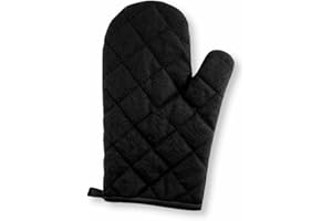 MIBANDERA Manopla Cocina Horno. Guante Horno Resistentes al Calor (250ºC) (Negro)