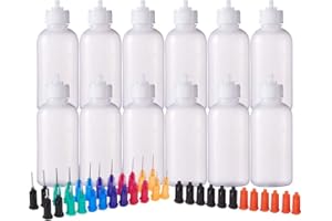 BENECREAT 12 Pack 50ml(1.7 Onzas) Multi Propósito DIY Precisión Punta de Aguja Aplicador Botellas Aplicador de Pegamento, Botella de Aceite