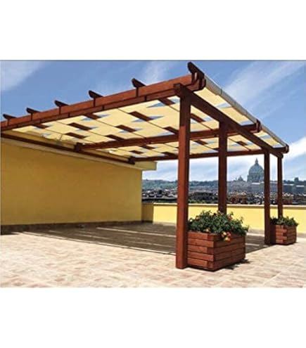 Tessuto Idrorepellente Per Esterno Al Metro - Impermeabile Panna Per Tende, Gazebo E Pergolati, Altezza 335 Cm - Foto 6