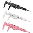 3PCS Digital Vernier Caliper - Double Scale Plastic Metric & English for Jewelry, Carpentry, Office, Garage & Students (80mm)