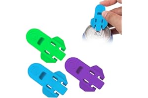 KLYNGTSK 3PCS Easy Can Opener Ring Pull Drink Can Opener Color Can Opener&Sealer Plastic Drink Shield for Cans Manual Easy Can Opener for Soda Cola Beverage Beer Drinks Protector (Blue Green Purple)