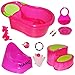 Produktbild XXL Set - zur Geburt - PINK - Erstausstattung - incl. Name - Badewanne - für Neugeborene & Baby´s - mit Liegeerhöhung & Stöpsel / Trittschemel / Nachttopf / S..