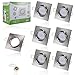 Produktbild Liqoo® 6 Stück Einbaustrahler Set Led GU10 6W Eckig Schwenkbar Einbaurahmen Einbauspots Einbauleuchten Einbaulampen Warmweiß 2700 - 3000K 530Lumen Ersetzt 40W 2835 SMD