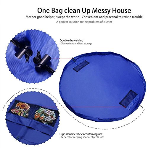 Kangaroobaby® Storage Bags Organizer Large Portable Kids Play Mat Toys Storage Quick Pouch (40 Inch, Blue) Kangaroobaby® Storage Bags Organizer Large Portable Kids Play Mat Toys Storage Quick Pouch (40 Inch, Blue)