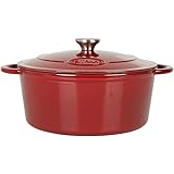 Sitram 714963 - Casseruola rotonda in ghisa smaltata, 7 litri, esterno rosso e interno bianco, tutte le fonti di calore, incl