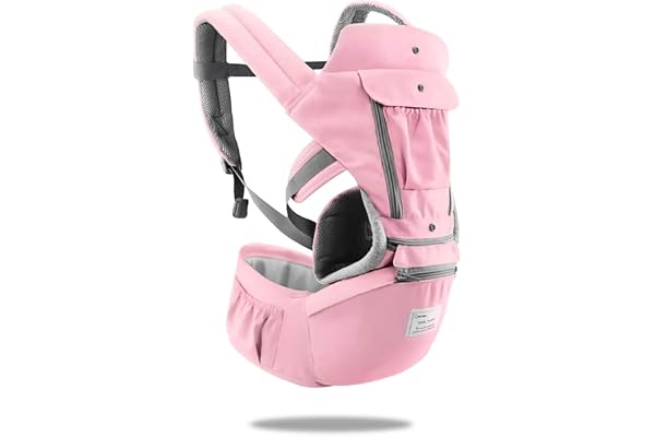 SONARIN 3 en 1 Multifonction porte-bébé Hipseat,Baby Carrier, Avant et arrière, 100% coton,Ergonomique,Taille Libre,Facile pour maman,100% GARANTIE et LIVRAISON GRATUITE, Idéal Cadeau(Rose)