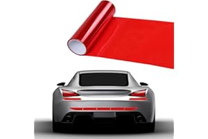 HUNDREDWEAT Selbstklebende Auto-Tönungsfolie für Scheinwerfer und Rückleuchten, 120x30cm, rote Folie - zuschneidbar & dehnbar für Nebelscheinwerfer