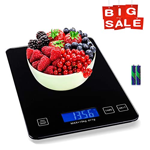 Balance De Cuisine électronique 10kg/1g - Inox, Précision, 6 Unités (g/kg/lb/oz/ml), Fonction Tare, écran LCD, Idéale Cuisson, Pâtisserie, Régime