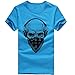 Produktbild ASHOP Herren Mode Bedrucktes T-Shirt Rundhals Kurzarmshirt Vintage T-Shirt Print Shirt Muscle Slim Fit Sweatshirt für deinen trainierten Körper (M-3XL) (Blau, L)