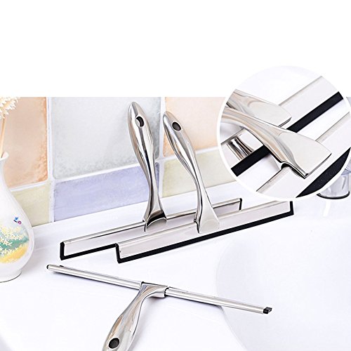 Cozyswan Glaswischer Bad- Duschabzieher Fensterwischer Edelstahl Badezimmerwischer mit ergonomischem Griff inkl. Wandaufhänger - 6