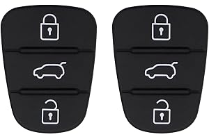DEWFIGS ㅤ 2 Carcasas de Llave de Coche Campo de Botones de Goma con 3 Botones Compatibles con Hyundai i10, i20, i30, ix20, ix35, así como Kia Sportage, Ceed, Soul, Venga, Panel de Botones Carcasa Hyundai