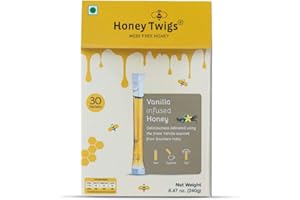 Vanilla Infused Honey Sachets - 30 Count Single Serve Honey Sticks - 8 ml per sachet | 100% Pure, On the Go, Mess Free | HONEY TWIGS