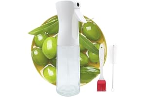 SHUNCHG 200ml Pulvérisateur D'huile D'olive avec Pinceau Vaporisateur Huile Atomisé Verre Spray Huile Bouteille D'huile Rechargeable Fine Flacons Pulvérisateurs pour Cuisine Barbecue Salade Griller