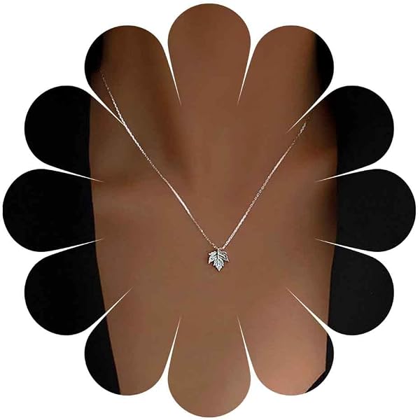 Collier Pendentif Feuille D'érable Argent/or/noir - Motif Cannabis - Bijou Hypoallergénique Cadeau - 9