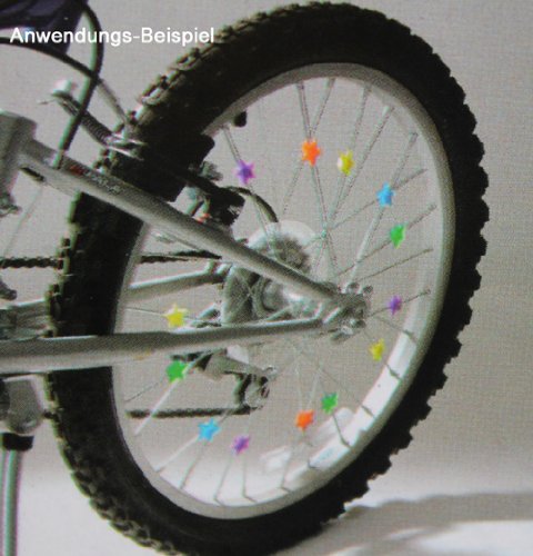 Land-Haus-Shop Speichenclip Sterne SET 36 Stück , versch. Farben, 36x Speichen Clips Klicker - 3
