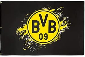BORUSSIA DORTMUND Drapeau BVB 150 x 100 cm, Noir/jaune.