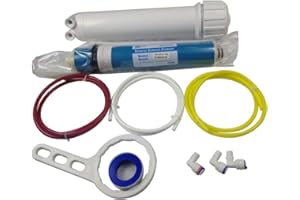 HUINING Membrana de ósmosis inversa 100GPD-1812/2012 RO Membrana Kit，juego completo de llave para residencial hogar hospital sistema de filtración de agua