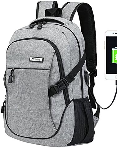 Laptop Backpack for Men Women Back Pack Waterproof College Computer daypacks teenagers's Travel bagpacks with External USB Charging Port & Built-in USB Charging Cable Business Backpacks