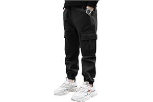 TSSOE Pantalon Cargo Enfant Garçon Pantalon Sport Jogging Multi-Poches Survêtement Fille Garcon Pantalon Danse Hiphop Urban Sport Danseswear Streetwear Enfant 6-16 Ans