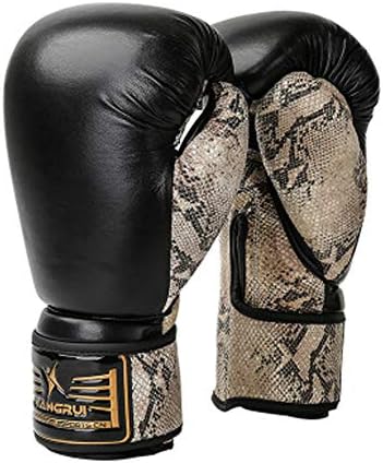 TUWEN Boxing Gloves Men Women Leather Infused Gel Training Gloves Sparring Kickboxing Punching Bag Fighting Mitts Sports & Outdoor Play Games