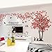 Produktbild Alicemall 3D Wandtattoo Shrinkable Acryl Wandaufkleber Wand Sticker Herzchen Blätter (Rot Baum)