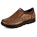 Produktbild Gracosy Herren Mokassin, Herren Derby Schnürhalbschuhe Flache Slipper Oxford Casual Schuhe Herbst Low-Top Lederschuhe Freizeitschuhe Braun 45