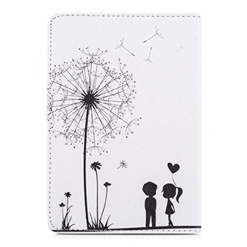 kwmobile Hülle für Tolino Shine / Page – Flipcover Case eReader Schutzhülle – Bookstyle Klapphülle Pusteblume Love Design Schwarz Weiß - 3