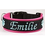 Bell-Wuff individuell besticktes Halsband in hochwertiger Handarbeit gefertigt (Sonderedition) Größe Breite ca. 32 mm - Umfang 36-39 cm