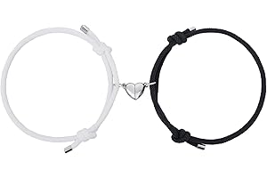 Yolev Magnetyczne bransoletki dla par dla kobiet mężczyzn, zestaw bransoletek w kształcie serca, pasująca lina dla kobiet, mężczyzn, ukochanych prezentów