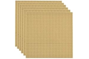 Lekebaby 6 Platten-Set Bauplatte Kompatibel mit Meisten Marken, 25 * 25cm, Sande Grundplatte