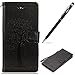Produktbild Sony Xperia XA2 Ultra Hülle,Xperia XA2 Ultra Leather Handyhülle,WIWJ Handyhülle Wallet Case[Imprinted Baum und Eule Handyhülle] Flip Schutzhülle in Standfunktion Kredit Kartenfächer Magnetverschluss PU Leder Lederhülle Silikon Anti-Scratch Shell Back Cover Folio Hüllen Schale Schutzhüllen für Sony Xperia XA2 Ultra+1x Touch Stylus Pen-Schwarz