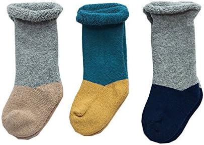 3 Pairs Pack Unisex Baby Infant Toddler Kids Winter Warm Thermal Soft Comfy Casual Socks 0-6,6-12,12-36Month