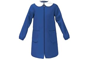 siggi Grembiule Asilo e Elementare, Bambina e Ragazza Con chiusura Bottoni o Zip. Bianco, Blu o Quadretto Rosa.