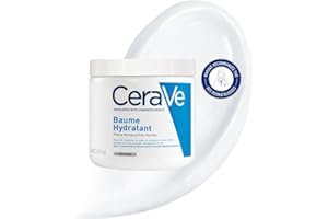 CeraVe - Baume Hydratant Corps et Visage - Peau Sèche, Très Sèche et Atopique - 48H d'Hydratation - Acide Hyaluronique + 3 Céramides - Texture Riche, Non Collante - Sans Parfum, Non Comédogène - 454 g