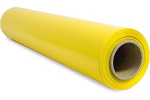SIDI GLOBAL MARKET Film para Embalar, Film Amarillo, Papel Film, Rollo de Plastico Protector Muebles, Cajas Mudanza, Plastico Cubretodo 50cm x 300m estirables - SIDI (1 und, Amarillo)