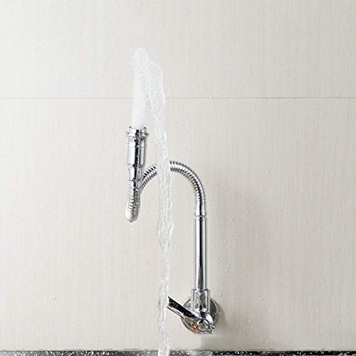 Cocina grifo del fregadero de la manija 1-acabado en cromo fría agua