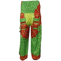 Mogul Interior Sexy Harem Pants Green mandala Printed Palazzo Trousers Yogini Pants
