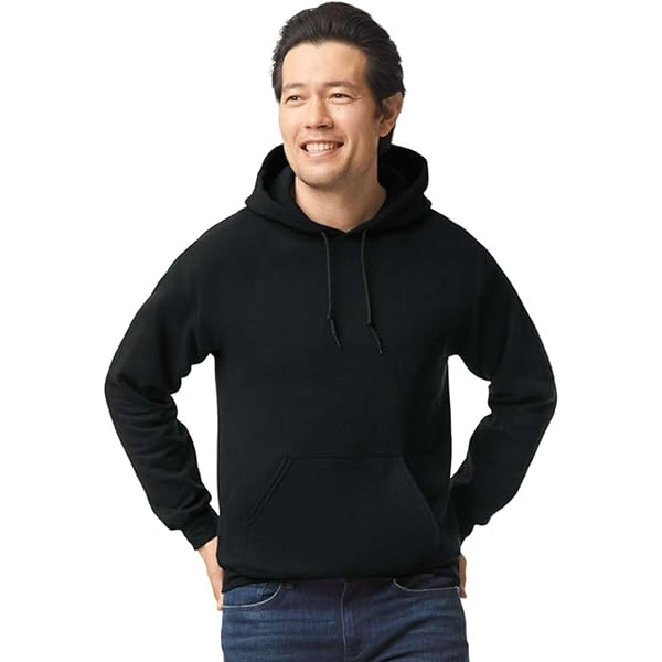 WINKEEY Sweatshirt voor heren, lange mouwen, capuchon, voor herfst en winter, casual, effen, met zakken,Donkergrijs M