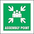 NS INVENTIVENESS - Assembly Point Sign Board PVC Sticker - (Square, 8 inch X 8 inch)
