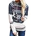 Produktbild Weihnachtspullover Damen Wintermantel Sonnena Elch Dots Pattern Drucken Hoodie Sweatshirt Langarm Kapuzenpullover Kaschmir Pullover Warme Kapuze Pulli Casual Halfzip Oberteile Tops (Blau, M)