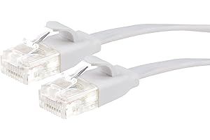 Maplin Ethernet Cable 5M White, Flat CAT6 Gigabit UTP LAN Network Cable RJ45 High-Speed 10Gbps Compatible with Laptop, PC, CCTV, PS4/5, Xbox, Switch, Modem, Router, Smart TV, Sky Box, WiFi Extender
