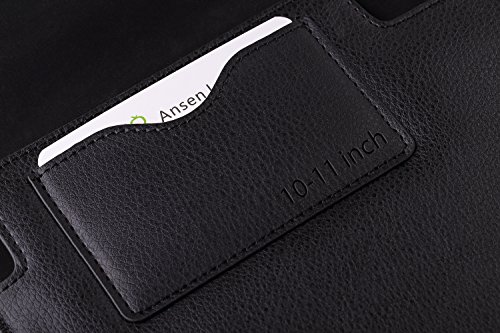 MoKo Surface Pro 3 / 4 Sleeve Hülle – PU Leder Tasche Schutzhülle Lederhülle Wallet Case Leather Sleeve Aktentasche mit Karten-Slot für Microsoft Surface Pro 3 / Pro 4 12 Zoll Tablet, Schwarz - 3