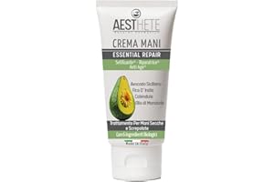 AESTHETE 100ml Crema Mani Secche e Screpolate Bio Riparatrice Antiage Con Avocado Siciliano Per Uomo e Donna Idratante Per Tagli Geloni Screpolate Spaccate con Ragadi Con Fico D'India Antietà Anche per Regalo