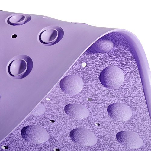casa pura® Badewannenmatte Emily | rutschfest | mit Lochung für optimalen Wasserabfluss | PVC-frei | 35 x 75 cm | drei Farben (lila) - 4