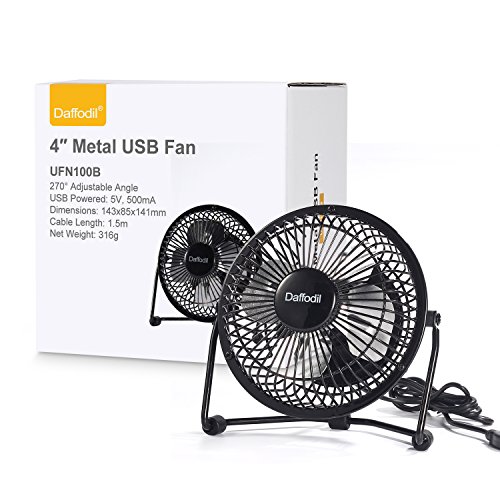 USB Tischventilator – Daffodil UFN100 – Für kühlen Kopf an heißen Sommertagen (Schwarz) - 7