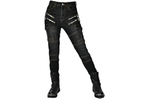 HOMDECR Jean de moto slim fit pour femme avec protections genoux et protection des hanches stretch slim fit denim moto pantalon cargo pantalon de protection pantalon de motard pantalon de motard