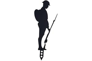 GENERIC ﻿ Lest We Forget Soldier Silhouette Statue, Rust-Resistant Metal Military Memorial Sculpture for Garden & Lawn, Poppy Tribute Art for Remembrance Day, Veteran Memorials, Black Painted, Weatherproof