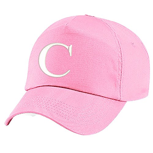 4soldChildrens Embroidery Cotton Summer Sun Hat Children School Kids Caps Hat Sport Alphabet A-Z Boy Girl Adjustable Baseball Cap Pink