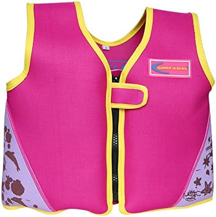 Children and Adult Life Jacket Watersports Aid Buoyancy Swim Vest Surfing Swimming Training (Kid Rose, 6-8 years)